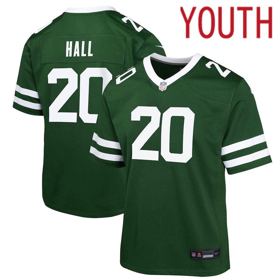 Youth New York Jets #20 Breece Hall Nike Legacy Green Game NFL Jersey